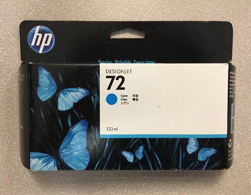 Genuine New HP 72 (C9371A) Cyan 130ml Ink Sealed Cartridge - OEM