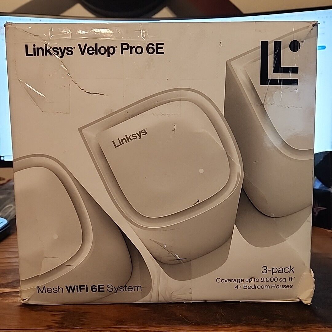 Linksys Velop Pro 6E 5.4 Gbps Tri-Band WiFi Mesh System - Three Pack - MX6200