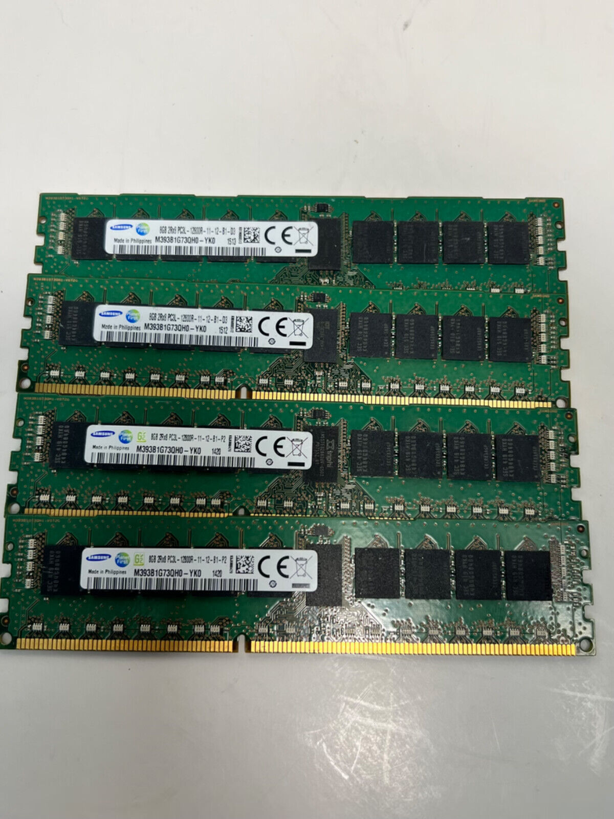 Kit of 4 32GB Samsung 8GBx4 M393B1G73QH0-YK0 2Rx8 PC3L-12800R ECC Reg RAM - HVD