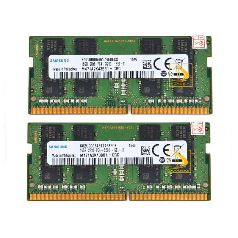 Samsung 2x16GB 2RX8 DDR4 3200AA PC4-3200Mhz SODIMM 260 pin  Laptop Memory RAM