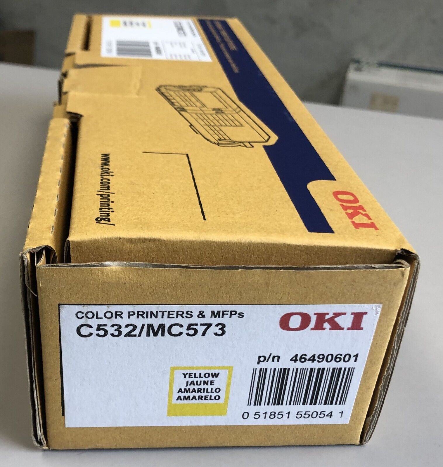 Genuine OKI C532 / MC573 Yellow Toner Print Cartridge 46490601 OEM Original