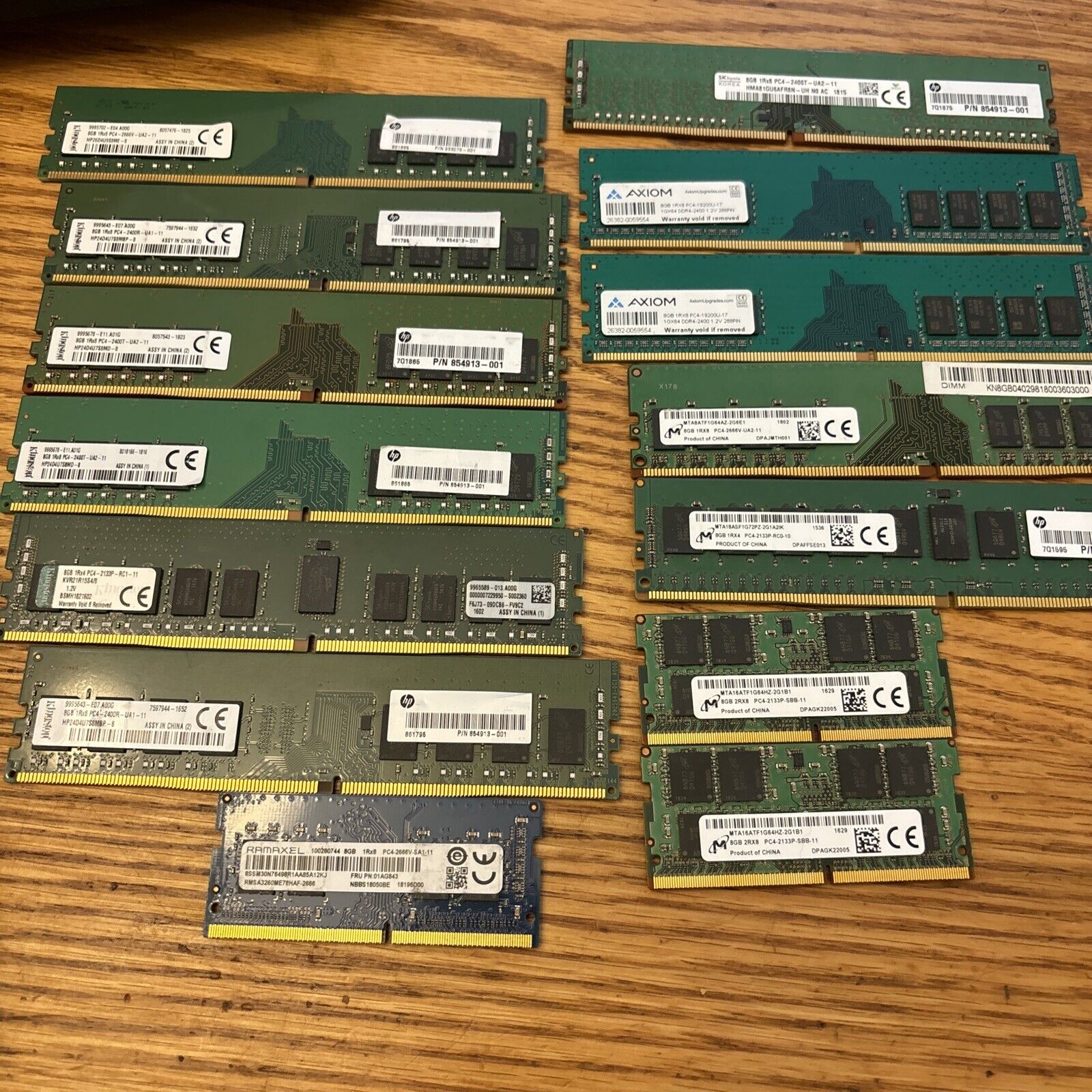 ( LOT OF 18-DDR4-8GB RAM) Mixed Brands