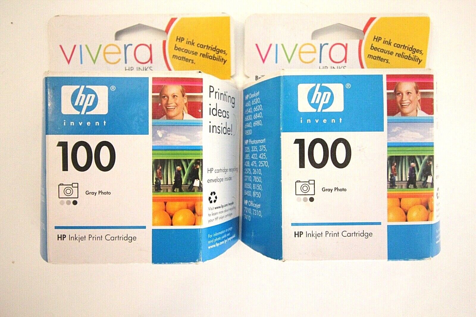 HP Vivera 100 Gray Photo Ink cartridge Exp 10/2006 Set of 2 Cartridges