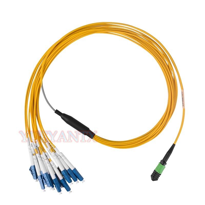 5 Meter MPO/MTP to 12XLC Type B Breakout Fiber Optic Cable SM Fiber Patch Cord