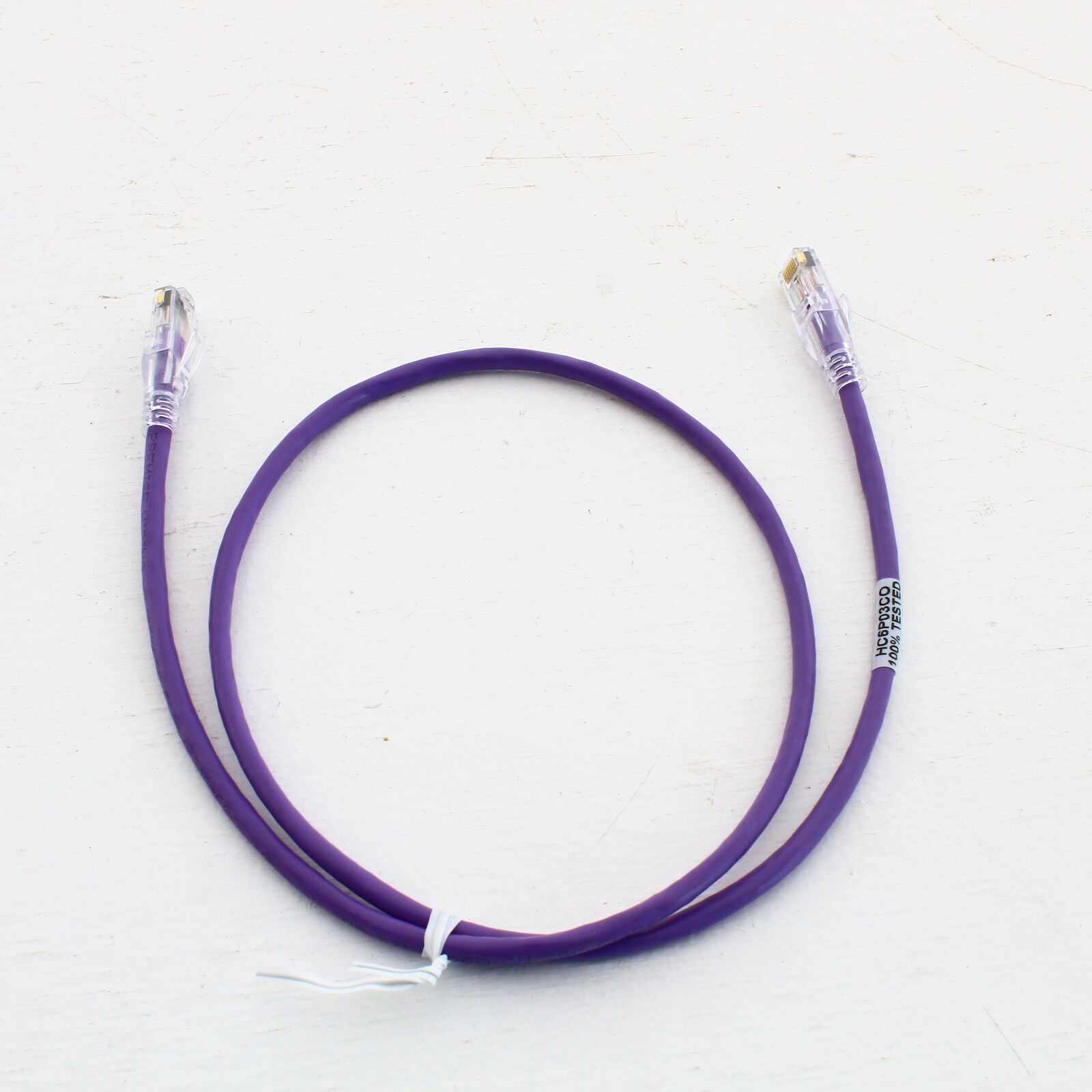 Hubbell Crossover Patch Cord Cat 6 Purple 3Ft LAN Ethernet Network Cable