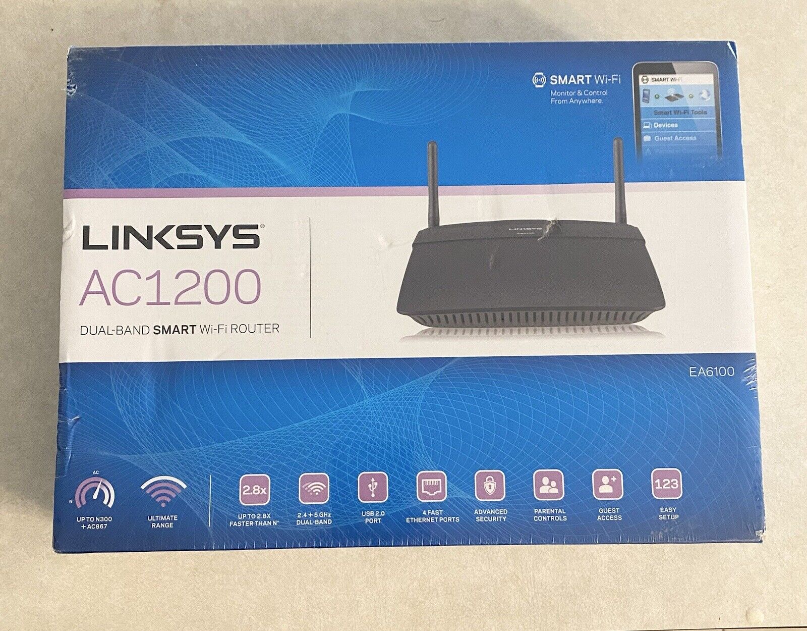 Linksys AC1200 1.2 Gbps Speed WiFi Router (in Original Packaging)