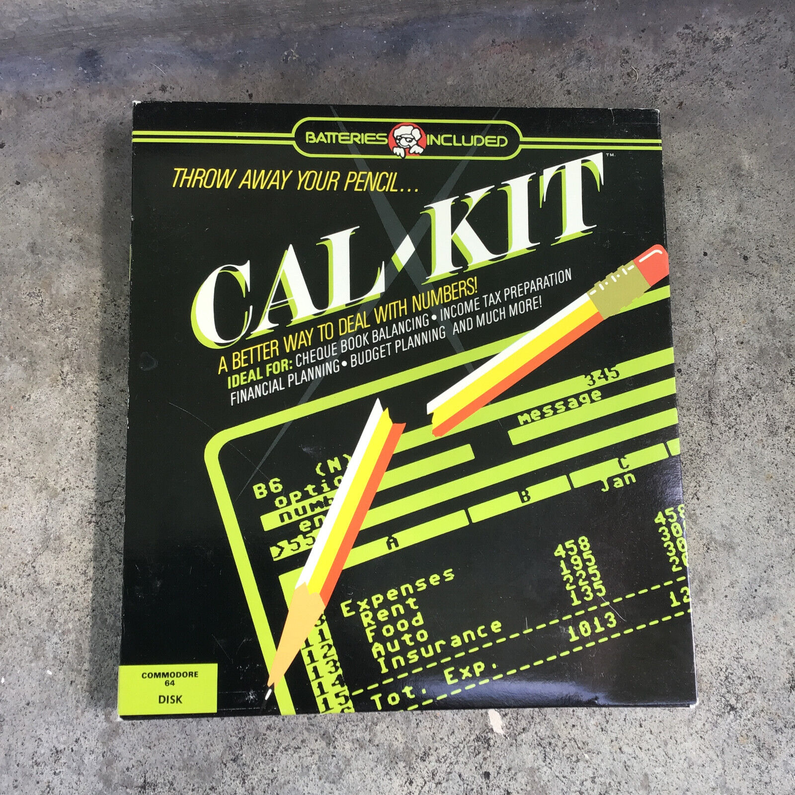 Vintage Cal Kit Commodore 64 C64 Software Disk
