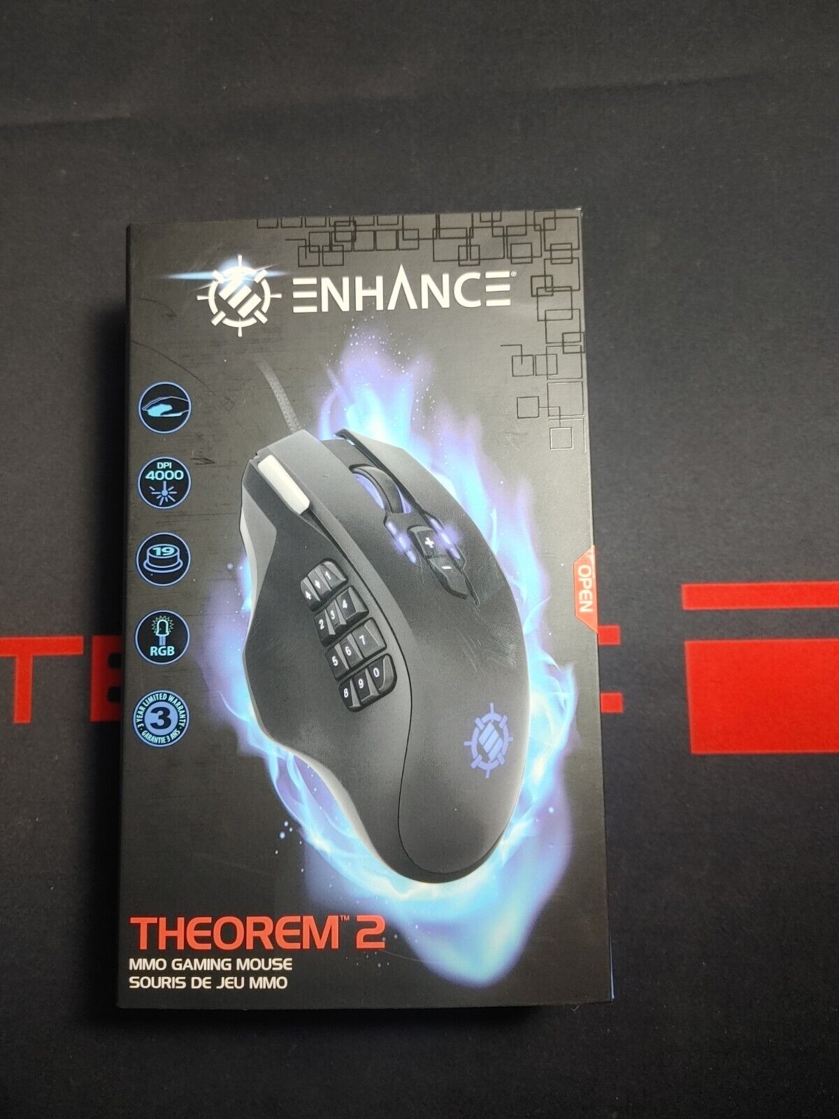 ENHANCE Theorem 2 MMO Gaming Mouse w/ 13 Programmable Side Buttons RGB LED - NEW