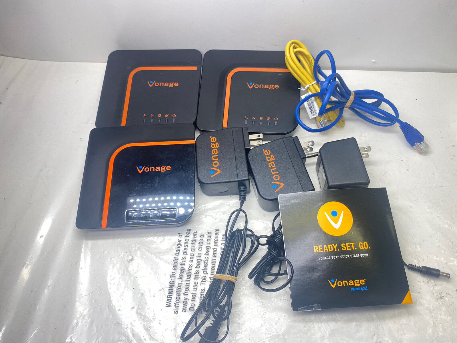 Vonage Router VDV23-VD & VDV22-VD with Power Adapter +Cisco WAP Model VEN401-AT