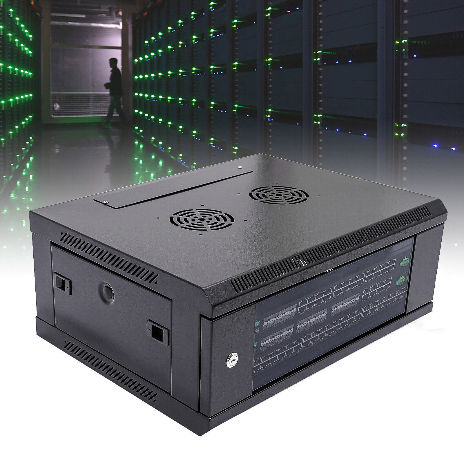 4U Server Cabinet Case Wall Mounted Network Server Data Cabinet Enclosure Rack