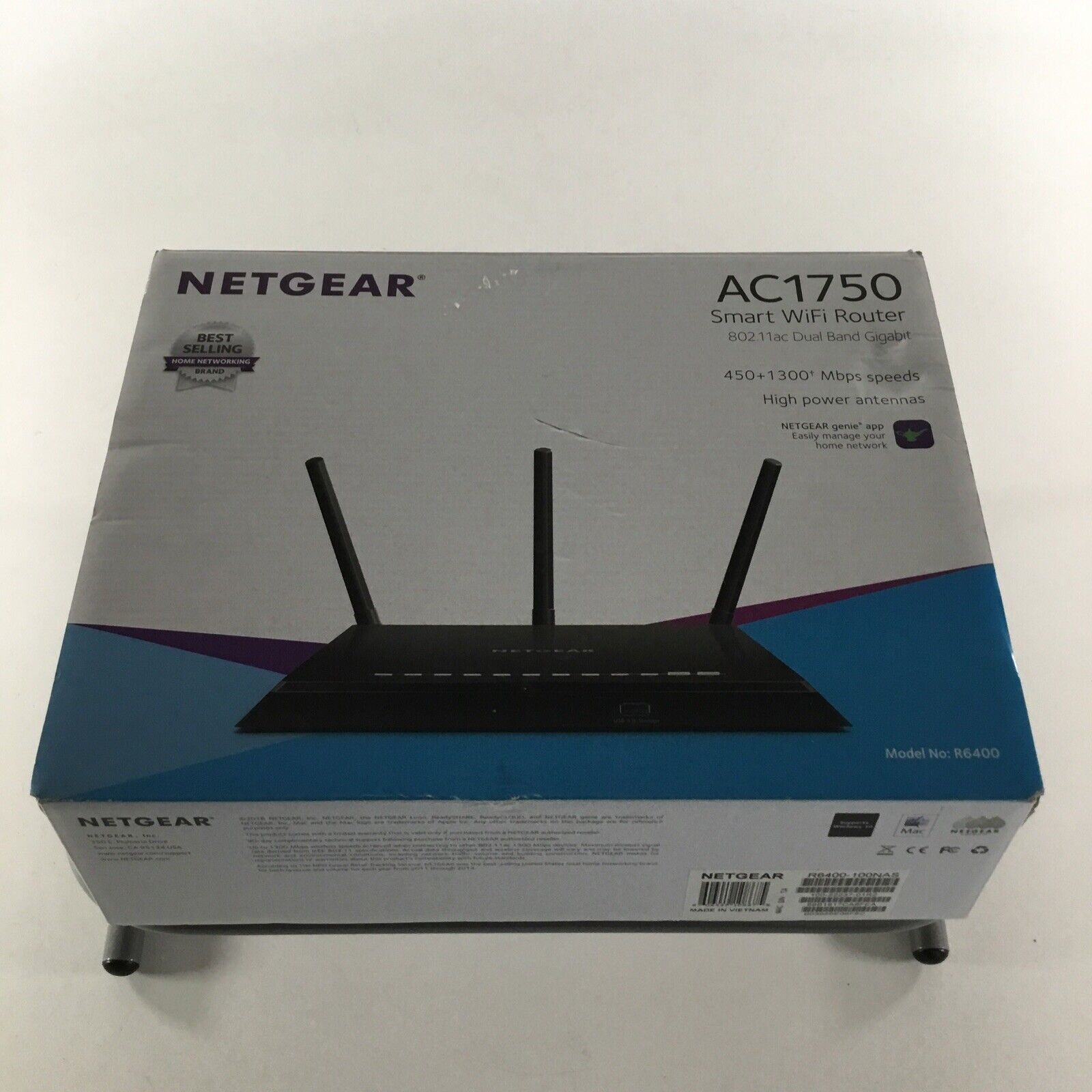 *READ* Netgear AC1750 R6400v2 4-Port Gigabit 1300 Mbps Smart Wi-Fi Router *USED*