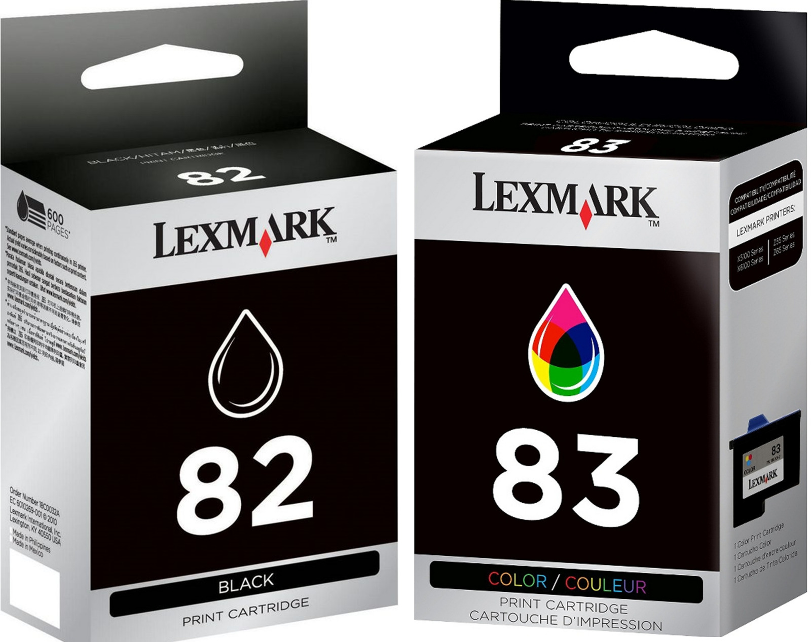 New Genuine Lexmark 82 83 2PK Ink Cartridges X Series X5150 X6150 Z Series Z55