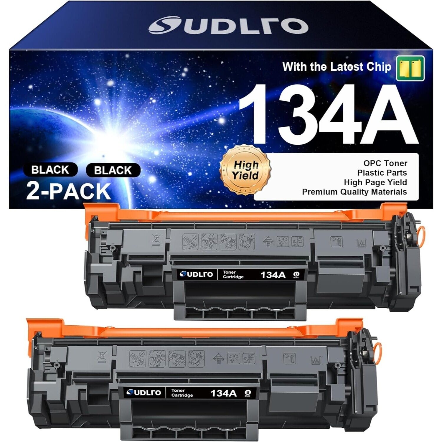 134A Toner Cartridge (with Chip) - Replacement for HP 134A Black Toner Cartridge