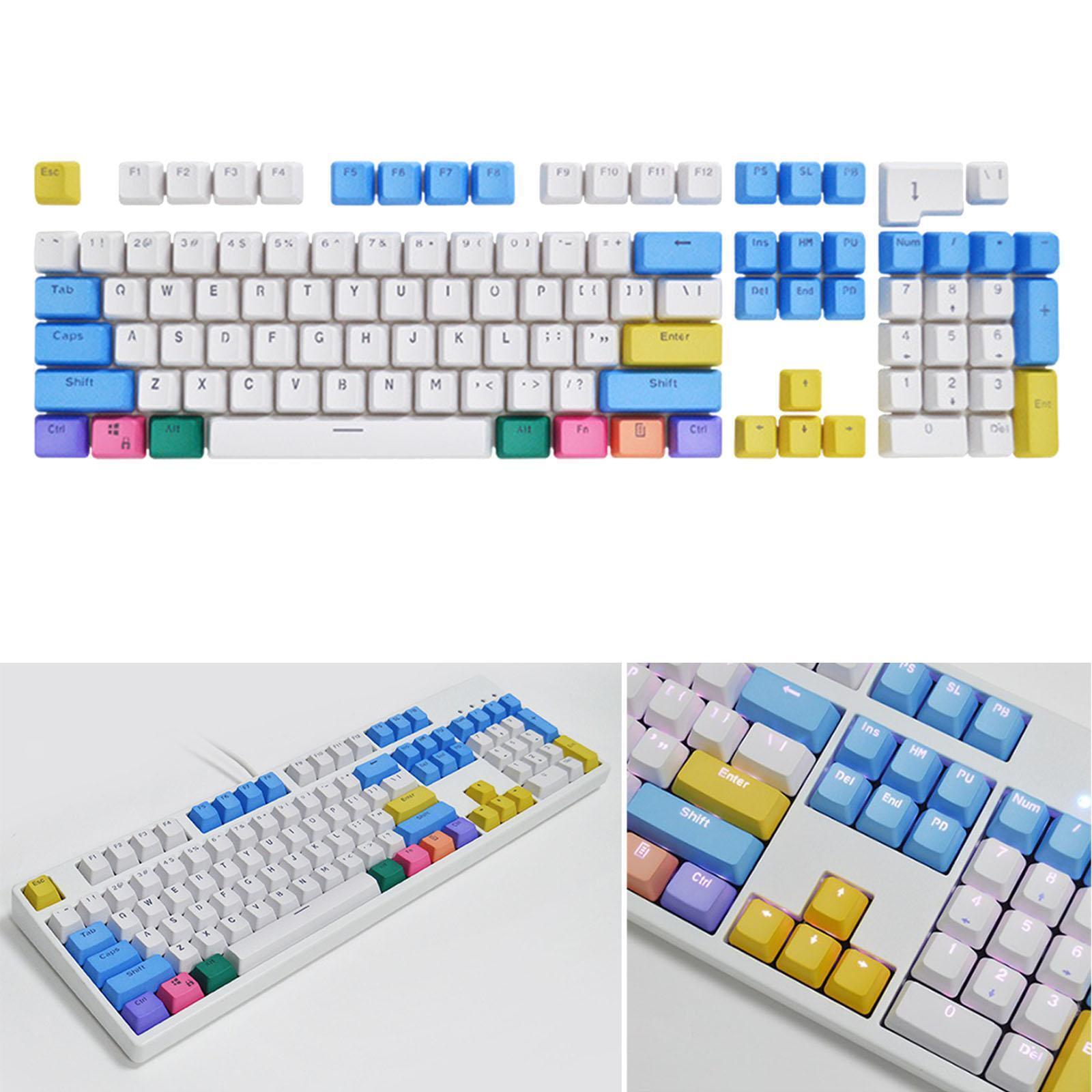 104x ABS Mechanical Keyboard Keycaps PBT Keycap Character Translucent