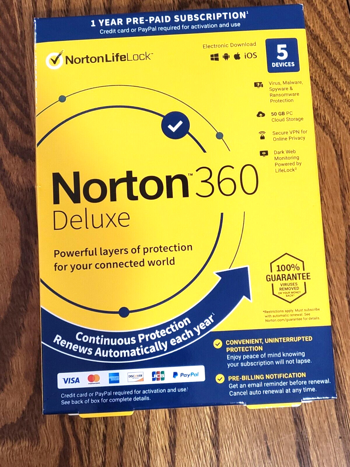 Original Sealed Norton 360 Deluxe for 5 Devices PC/MAC/Mobile