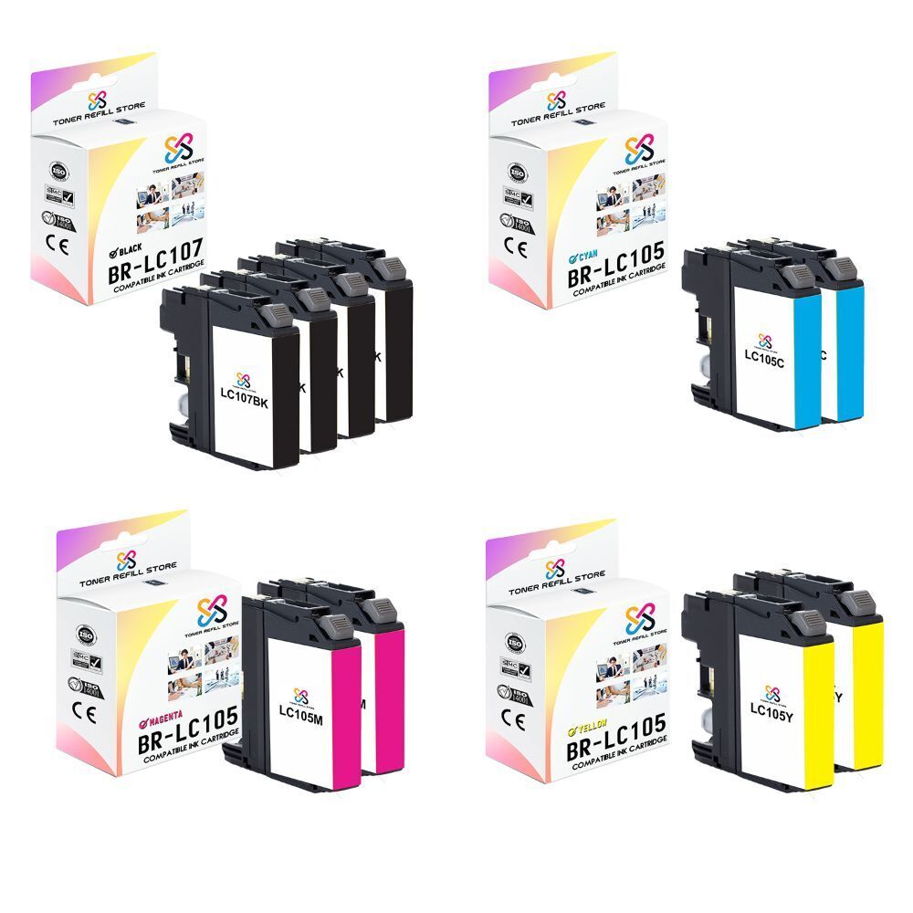 10PK TRS LC107 LC105 BCMY HY Compatible for Brother MFCJ4310DW Ink Cartridge