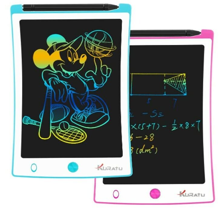 Colorful LCD Writing Tablet with Protective Sleeve, (8.5 inch Blue)