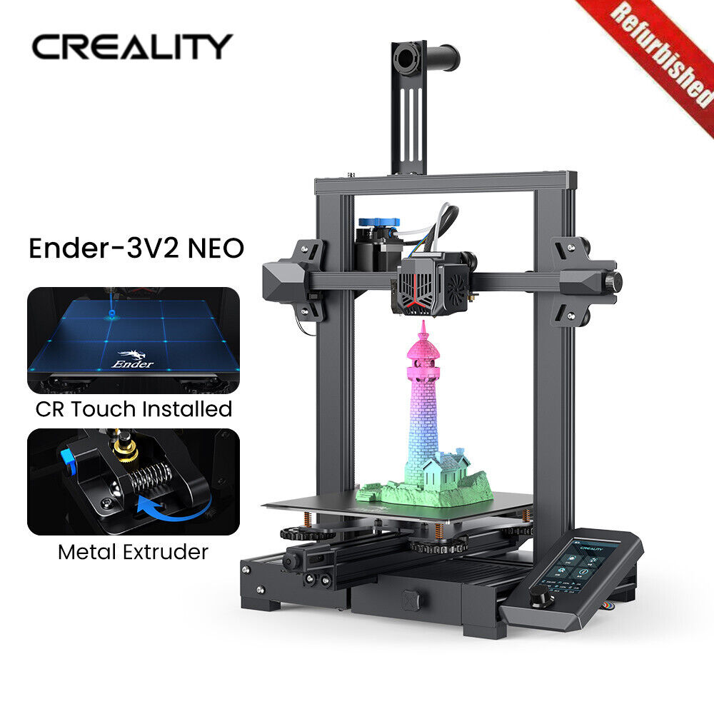 Used Creality Ender-3 V2 Neo 3D Printer Enhanced Accuracy CR Touch Pre-Installed
