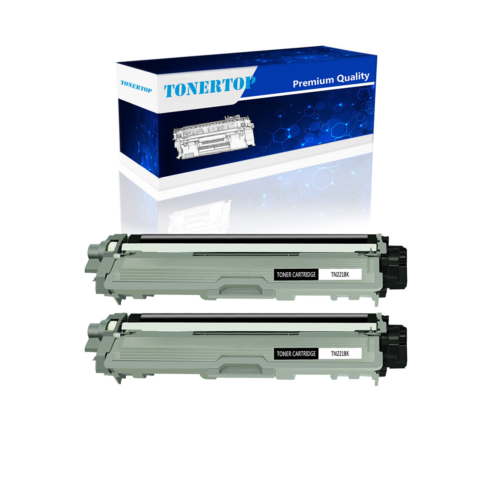 2 PK TN221 Black Toner Cartridge For Brother MFC-9130CW MFC-9330CDW MFC-9340CDW