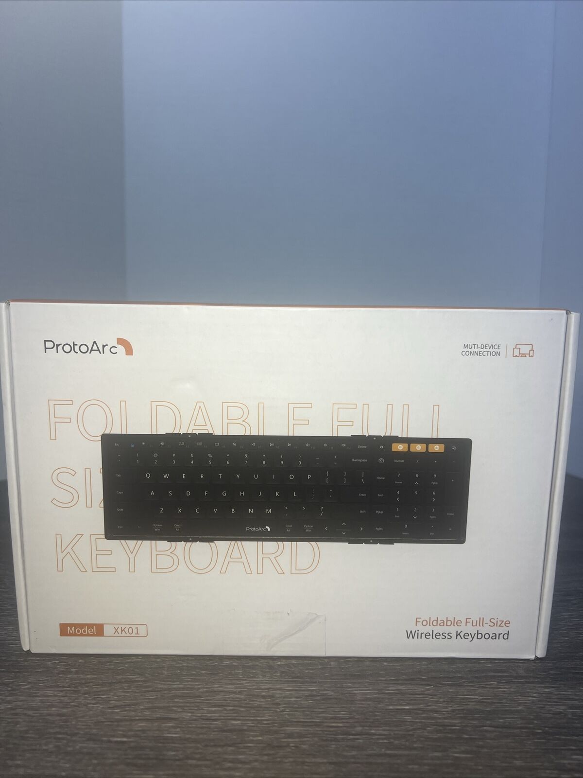 ProtoArc XK01 foldable Black Bluetooth Keyboard Wireless Foldable Full Size