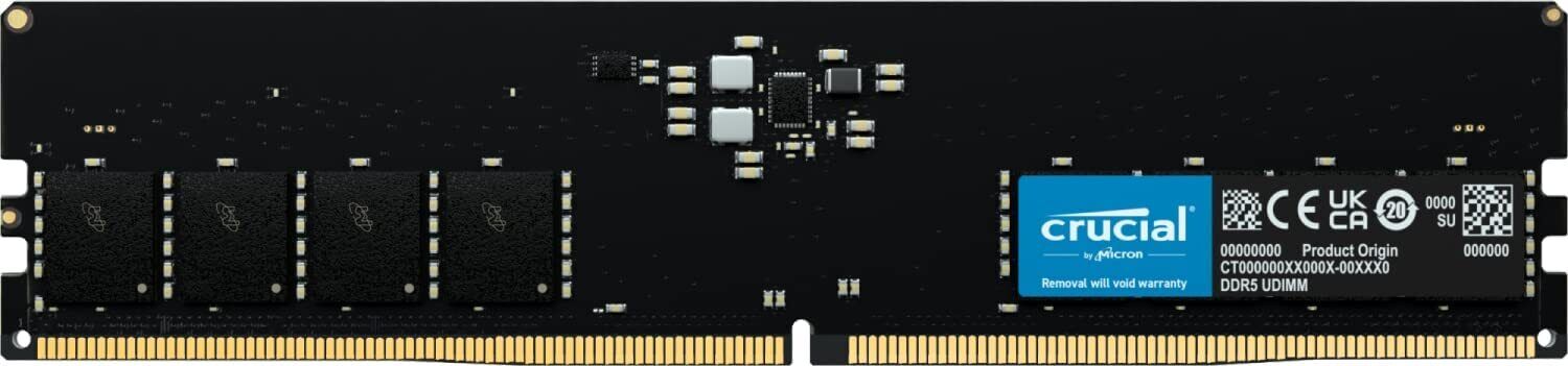 Crucial 16GB Single DDR5 4800MHz PC5-38400 RAM 288-Pin Desktop Memory 4800 uDIMM