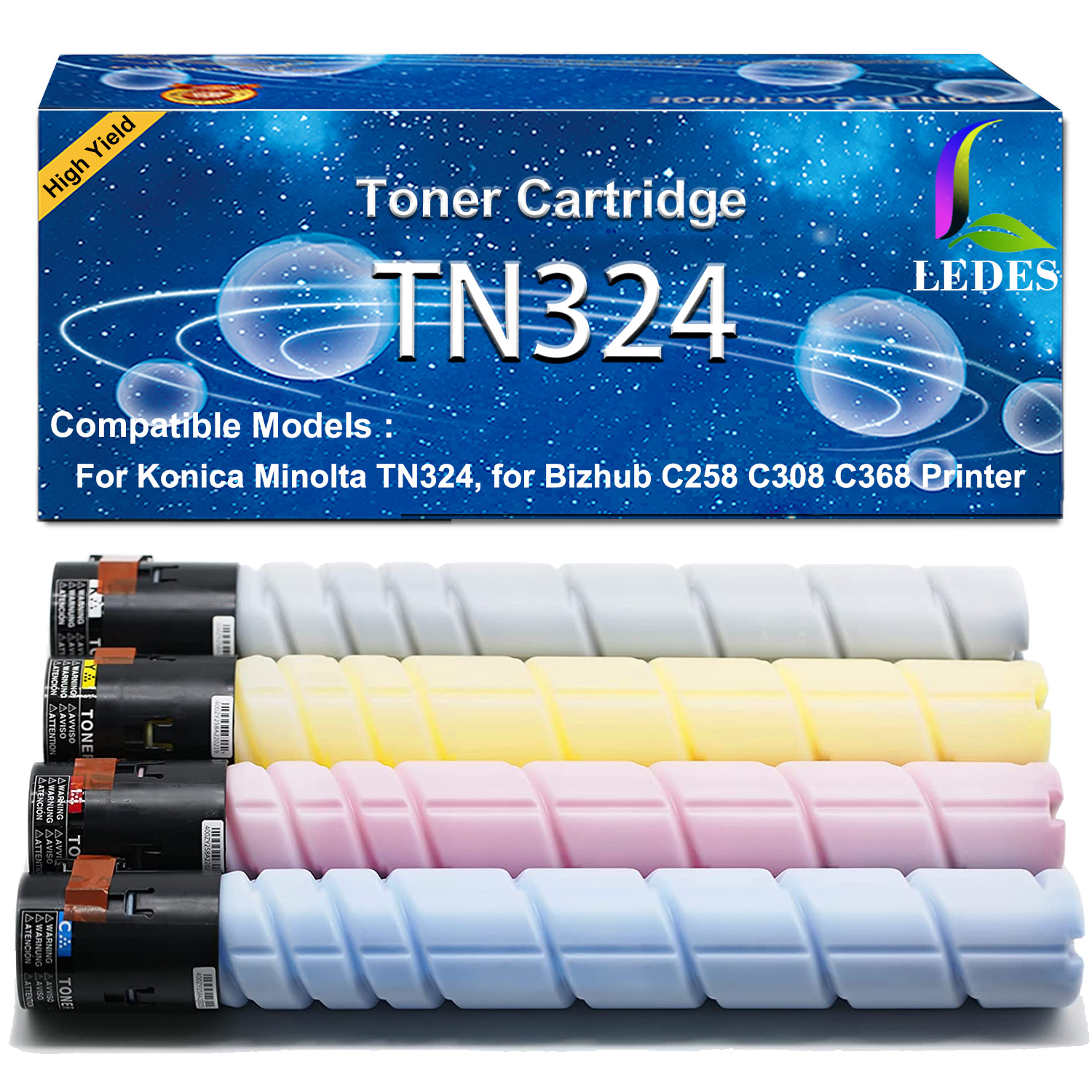 CYMK TN324 Compatible Minolta Konica Toner Cartridge for C368 Bizhub C308 C258