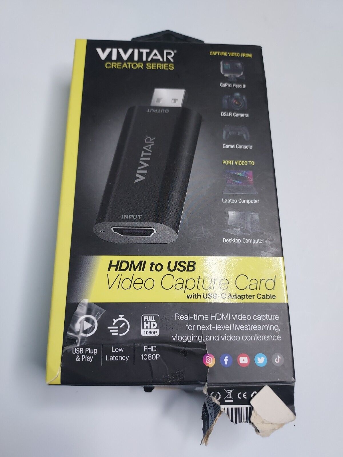 New Vivitar Creator Series HDMI To USB W/USB-C Adapter Cable