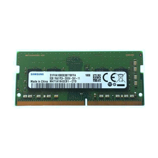 Samsung 8GB DDR4 2666 PC4-21300 1Rx8 SODIMM Laptop Memory RAM (M471A1K43CB1-CTD)