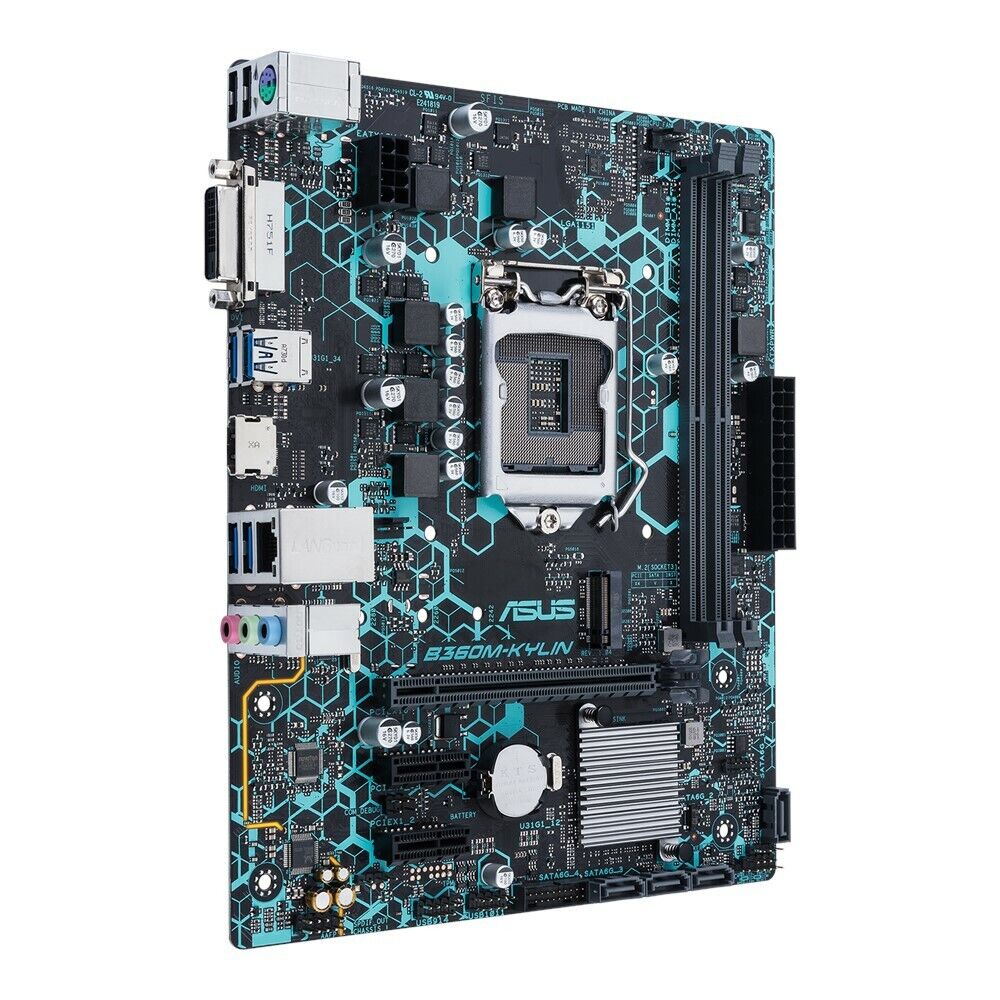ASUS B360M-KYLIN Motherboard Intel B360 2×DDR4 LGA1151 Micro ATX 1×M.2 HDMI