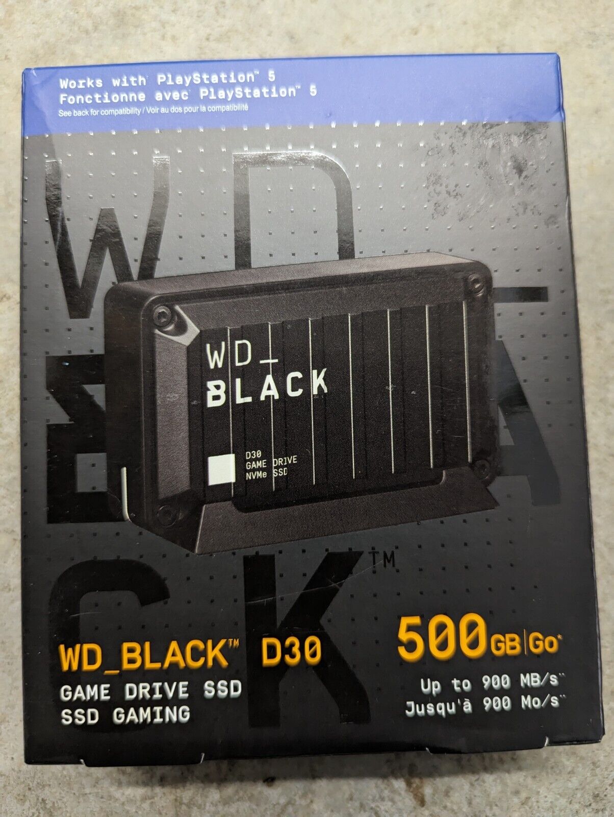 🔥New WD BLACK D30 500GB SSD, USB-C, External Solid State Drive - Black