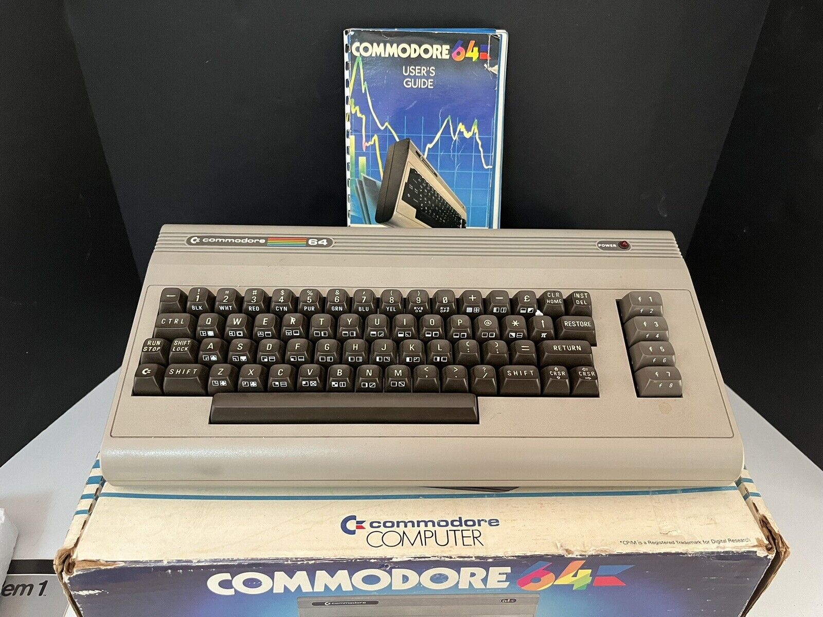 Commodore 64 Computer In Original Box With Power Supply Powers On Untested