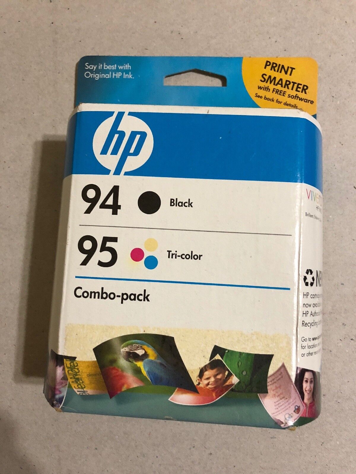 HP Genuine 94 Black + 95 Color Set of 2 Ink Cartridges In OEM NEW