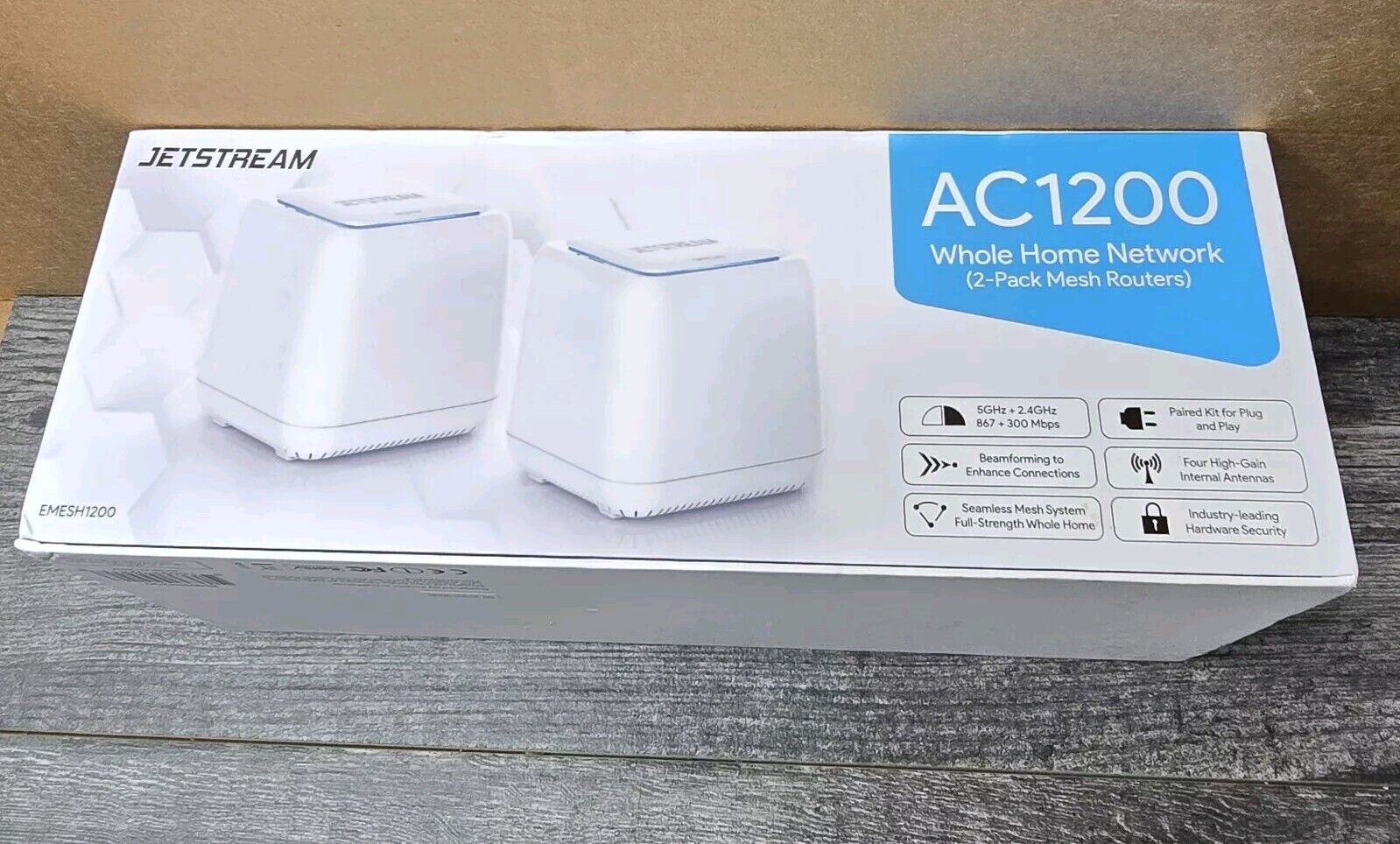 JETSTREAM EMESH1200 AC1200 WHOLE HOME 2 PACK WIFI SYSTEM ROUTER & SATELLITE