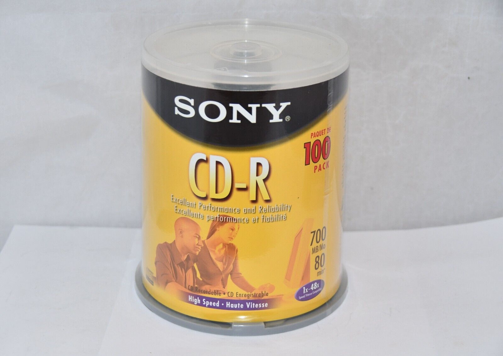 100/Pack Sony CD-R High Speed 700 MB/Mo 80 min 1x - 48x Sealed Spindle NIP New