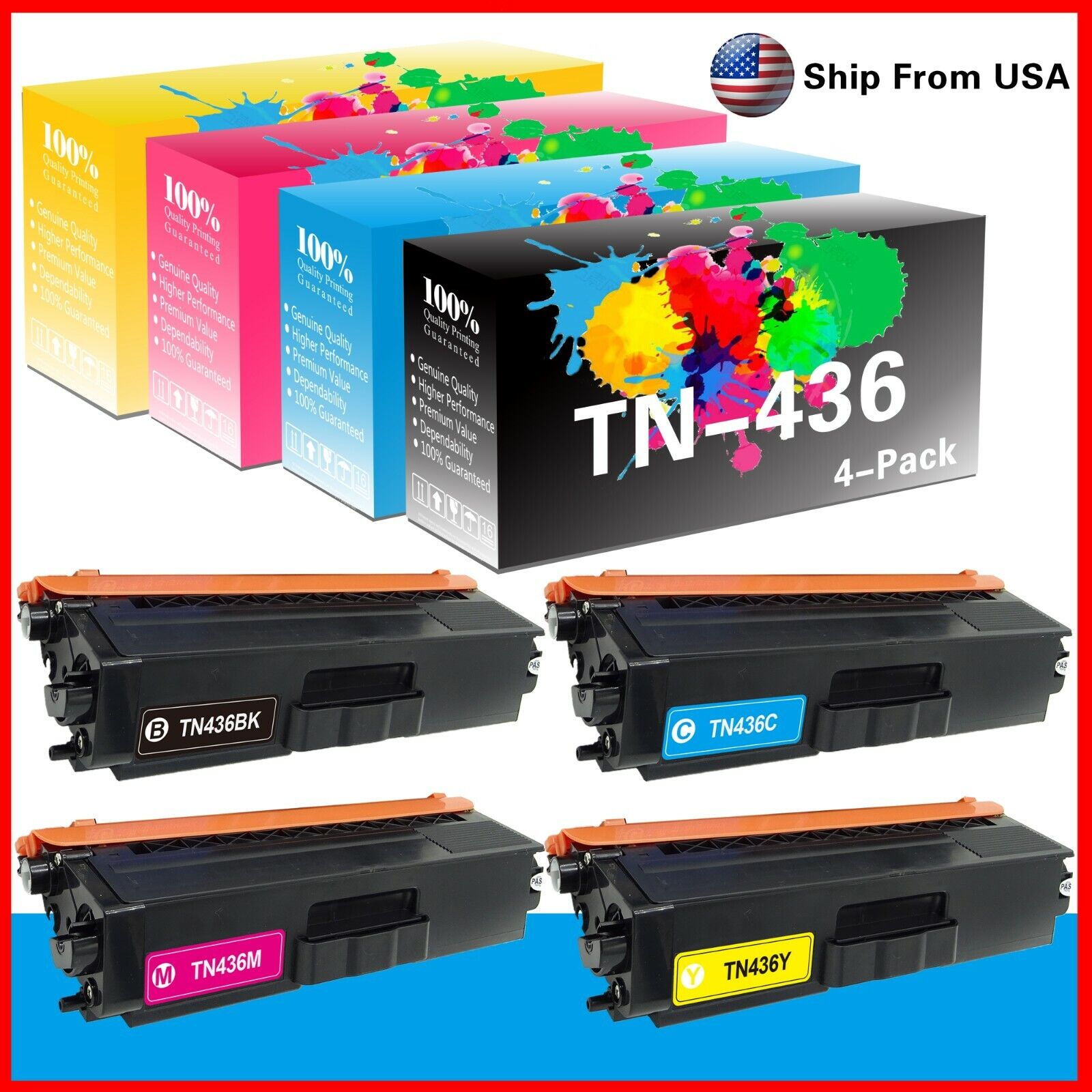 4PK TN436 TN-436 Toner Cartridge for HL-L8260CDW