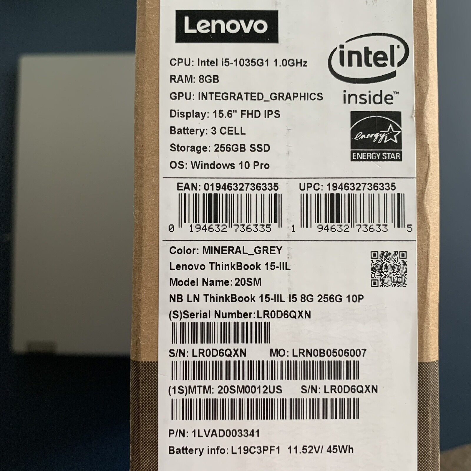 Lenovo ThinkBook 15 IIL 15.6