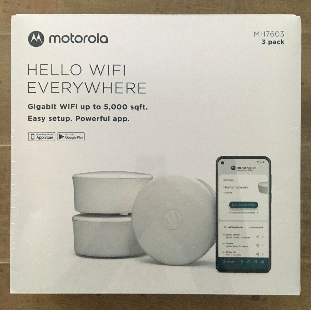 Motorola MH7603 | WiFi 6 Router + Intelligent Mesh System | 3-Pack | AX1800 WiFi