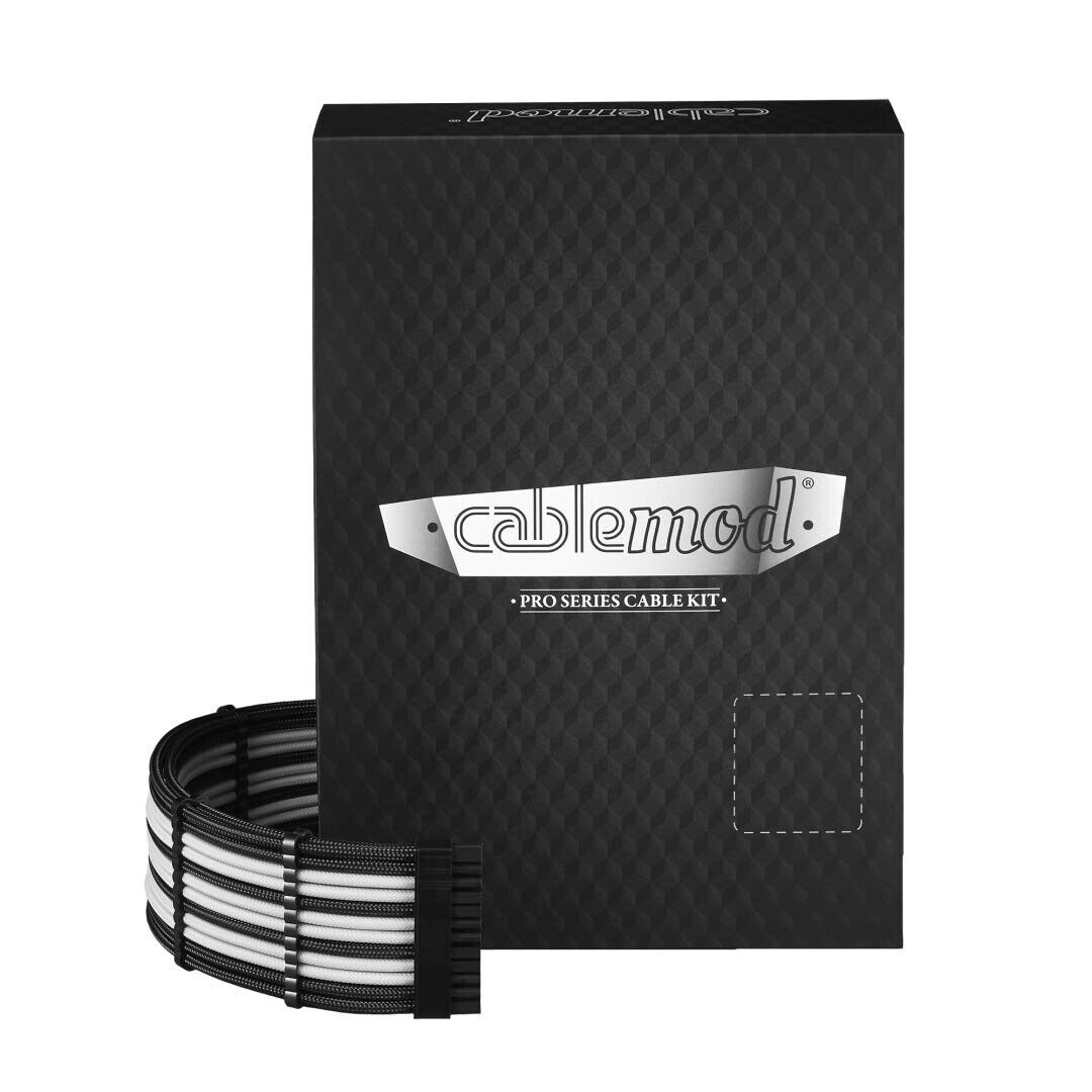 CableMod RT-Series Pro ModMesh Sleeved Cable Kit Black/White 12VHPWR