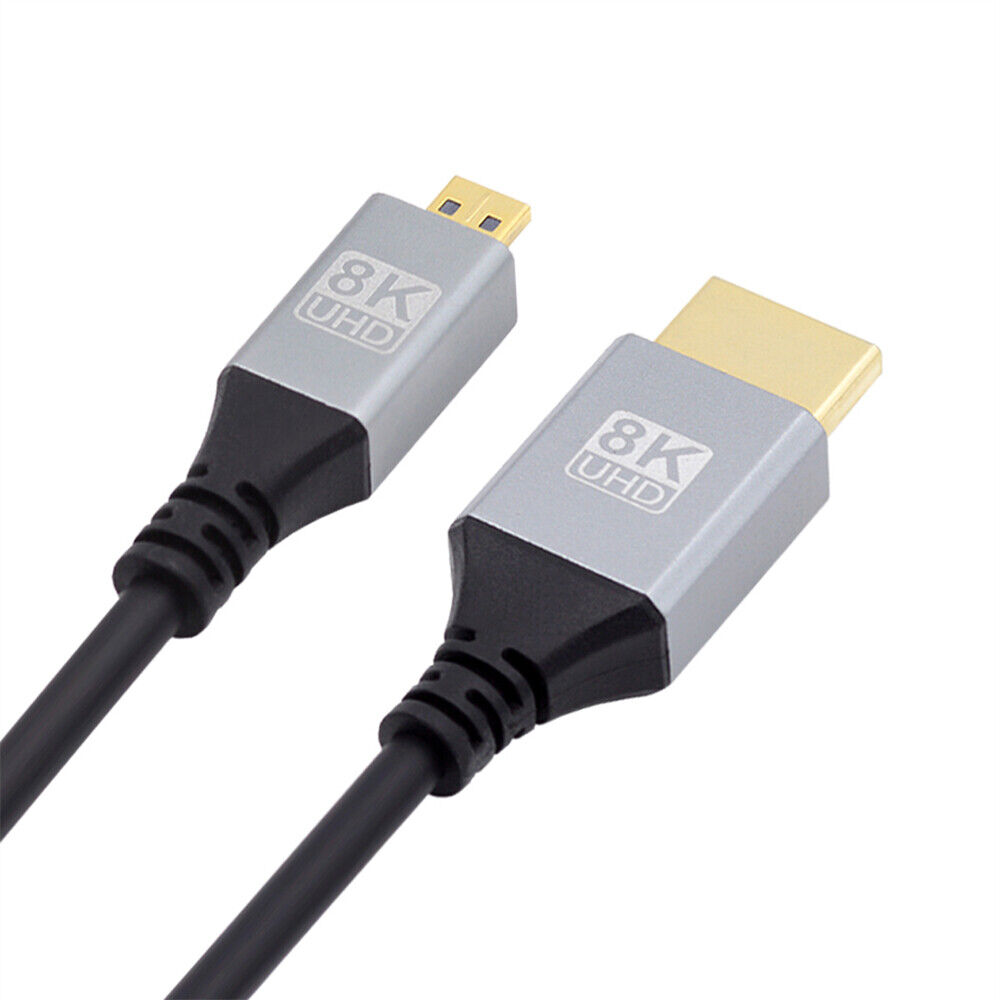 CY Micro/Mini HDMI to HDMI 2.1 8K 4K Ultra-Slim Cable Type-A to Type-C/D