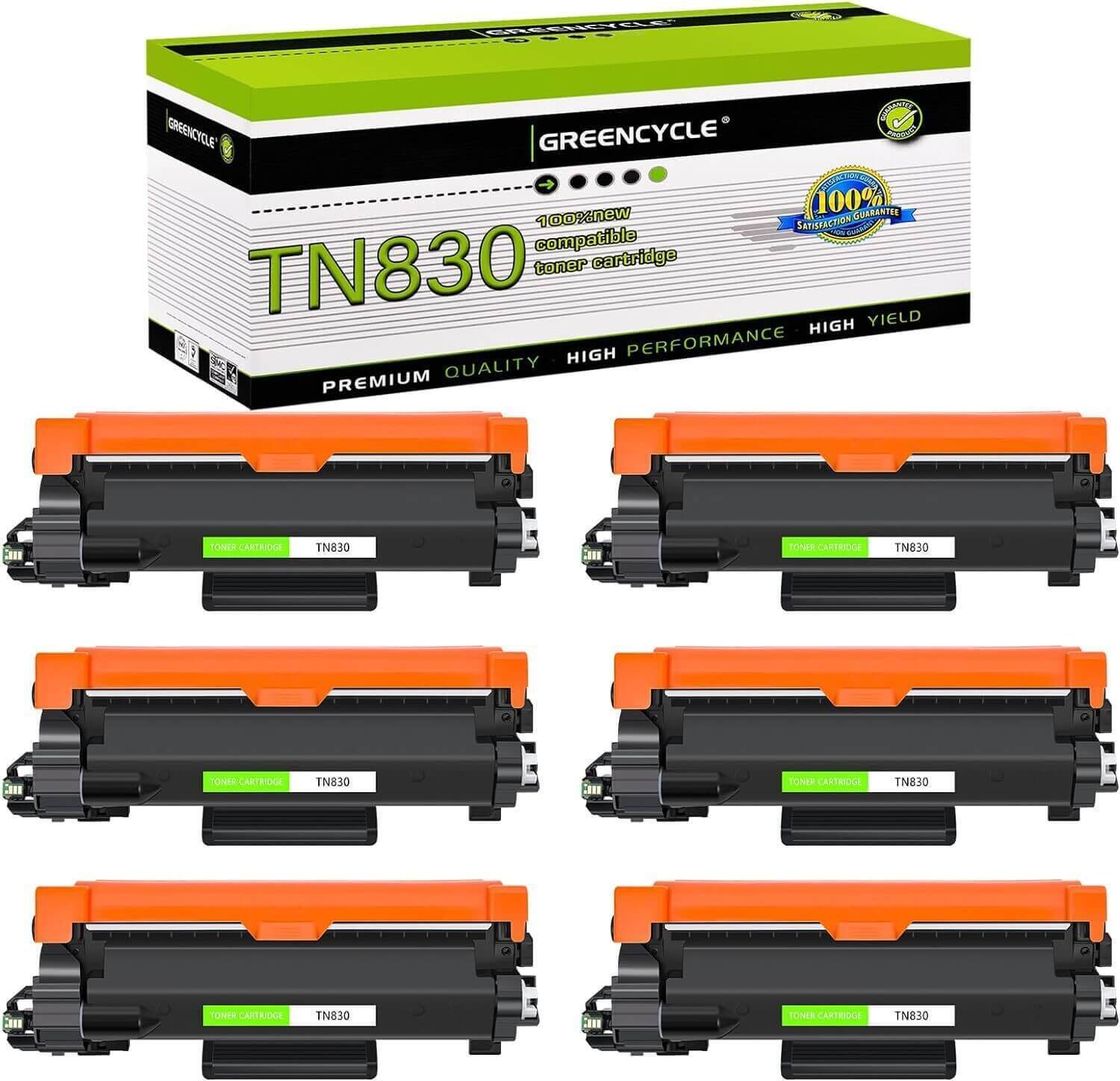High Yield TN830XL Toner Cartridge for Brother MFC-L2820DW L2405W L2640DW 6Packs