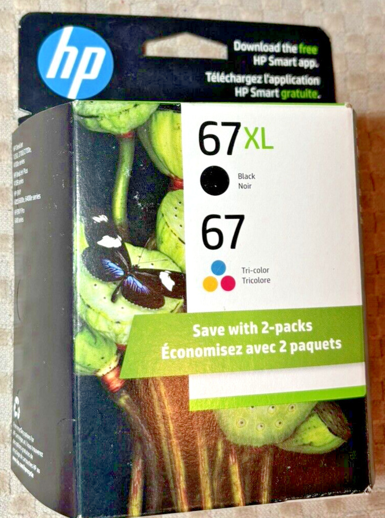 HP (67XL + 67) Black High Yield and Tri-Color Combo Pack Cartriges