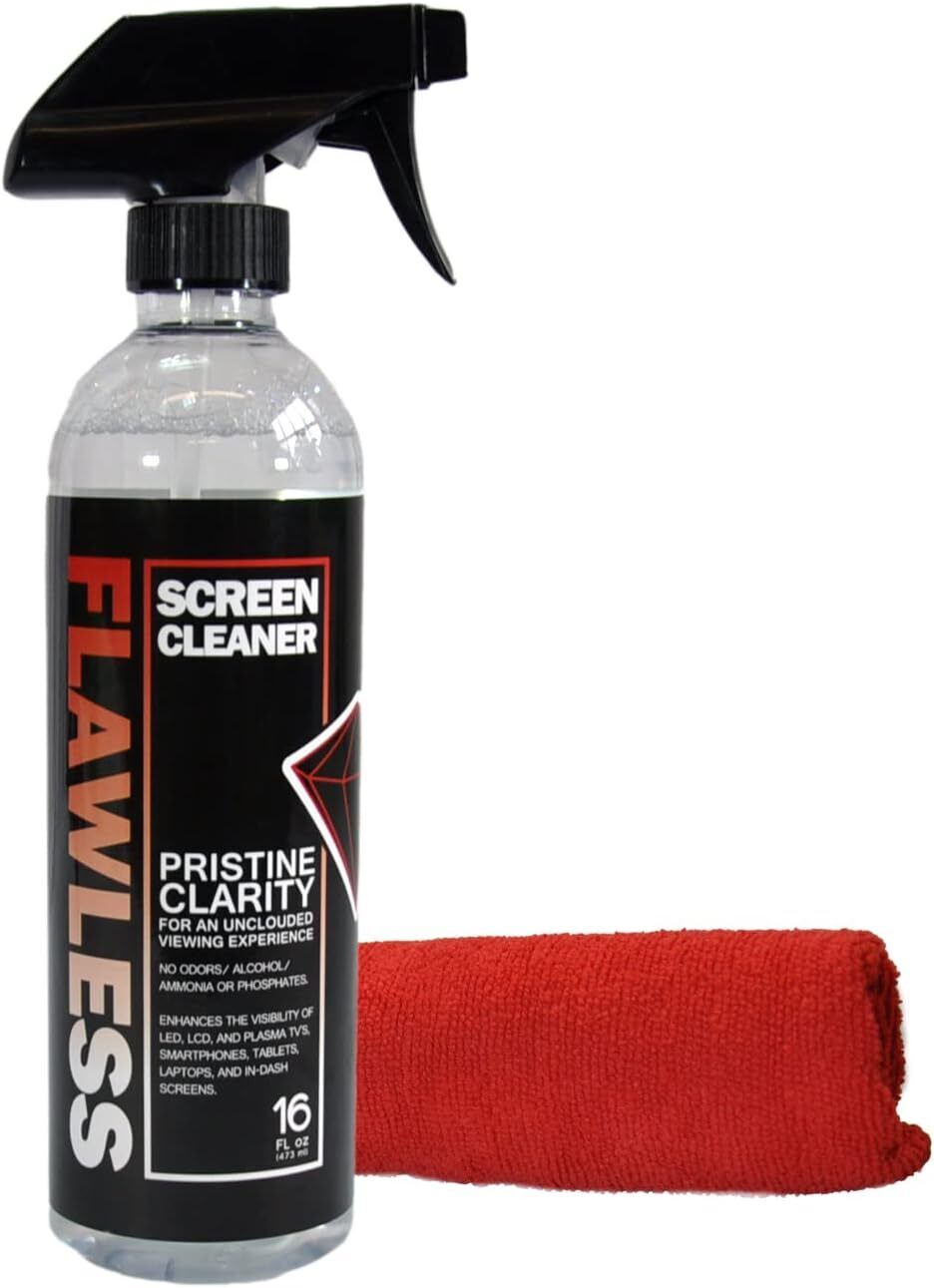 Flawless Screen Cleaner Spray with Microfiber Cleaning Cloth for LCD, LED Dis...