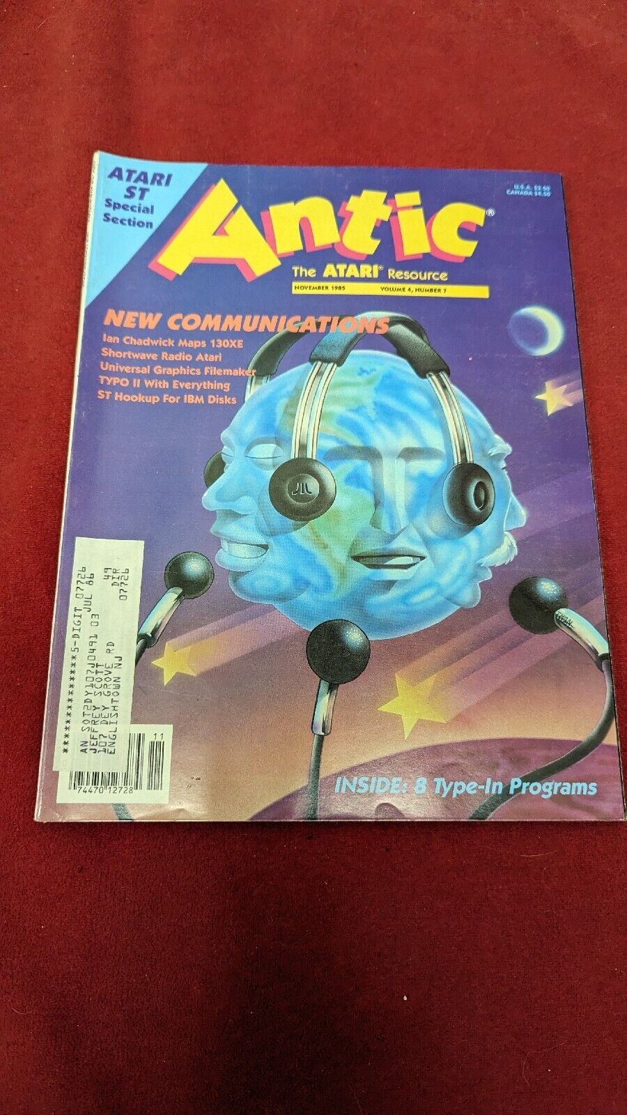 Antic ATARI magazine NOVEMBER 1985 Vol.4 #7 NEW COMMUNICATIONS 