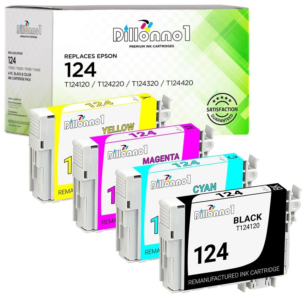 4PK for Epson T124 Ink Cartridges for Workforce 320 NX230 NX420 NX430 Lot