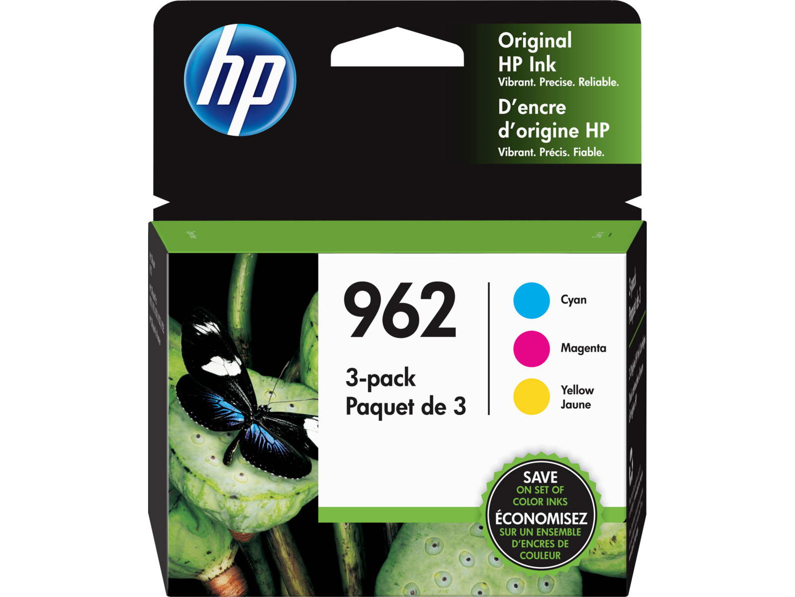 HP 962 3-pack Cyan/Magenta/Yellow Original Ink Cartridges, Per cartridge: ~700