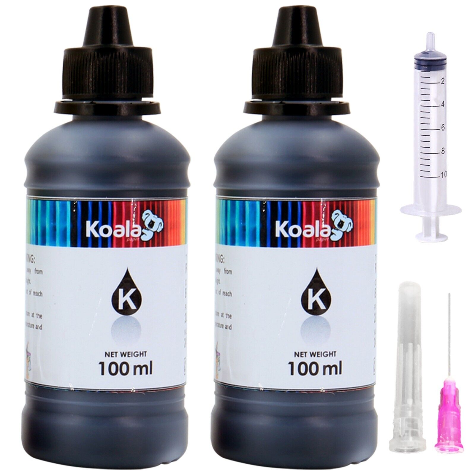 200ML Koala Ink Refill Kit BLACK for Canon HP Brother Epson All Inkjet Printers