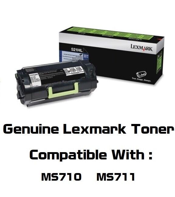 Half New Genuine Lexmark 521HL Toner Cartridge 50% MS711 MS710 NO BOX 52D1H00