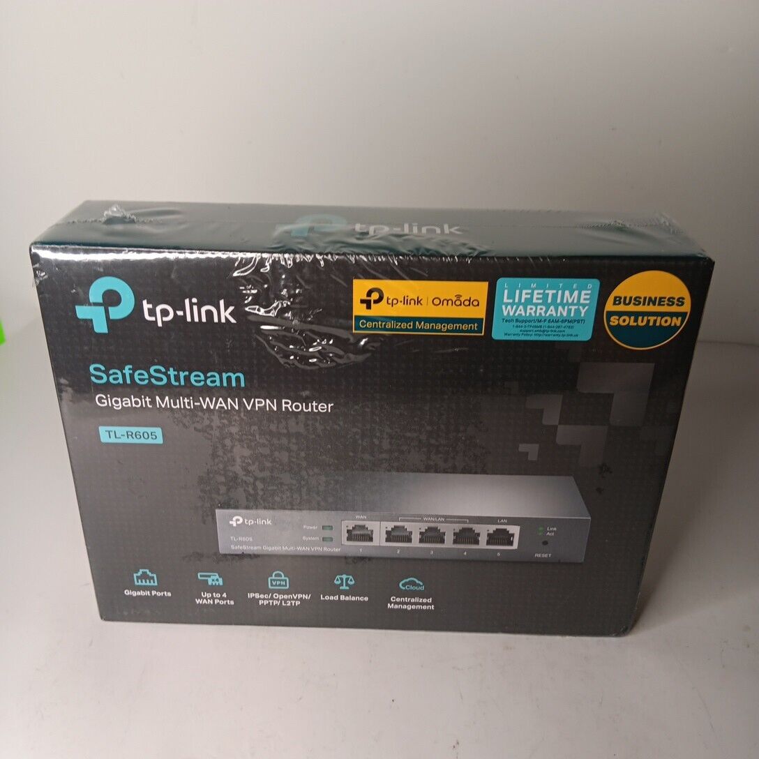 TP-LINK TL-R605 SafeStream Gigabit LAN Port Multi-WAN VPN Secured Router Firewal