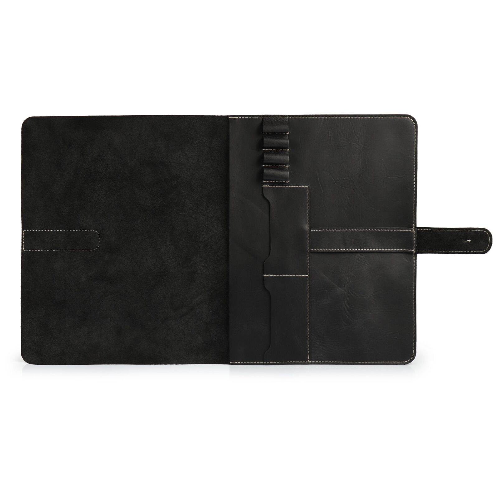 Genuine Leather Tablet Cover with Two Card Slots & Leather Pen / Pencil Holders