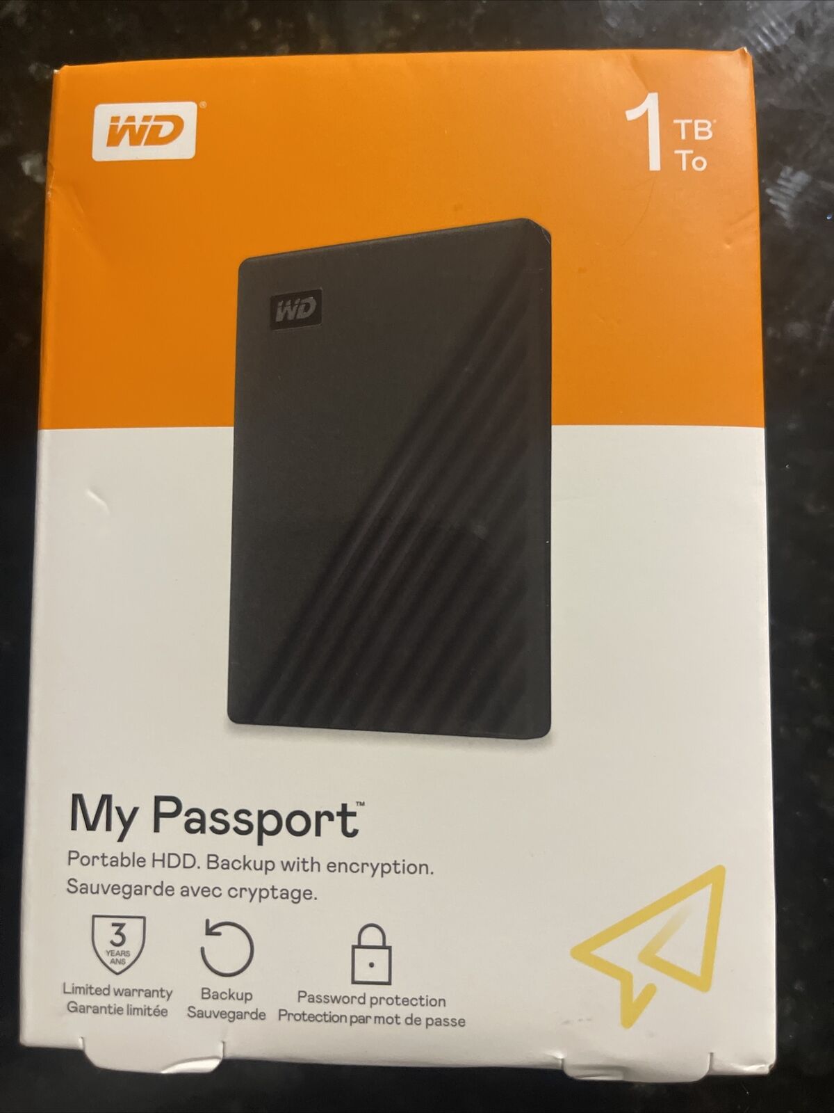 WD My Passport 1TB Portable HDD Backup External Drive Brand New Sealed